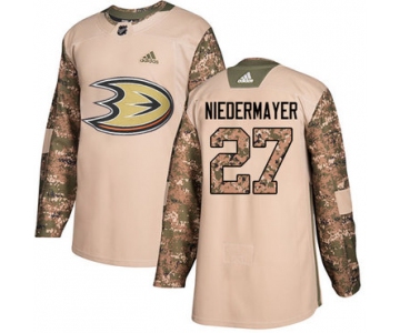 Adidas Ducks #27 Scott Niedermayer Camo Authentic 2017 Veterans Day Stitched NHL Jersey