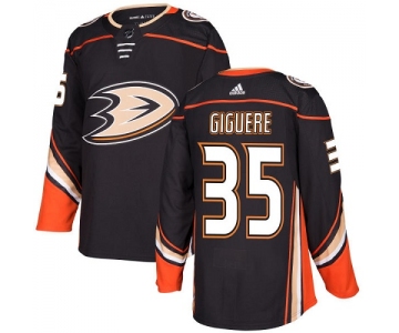 Adidas Ducks #35 Jean-Sebastien Giguere Black Home Authentic Stitched NHL Jersey