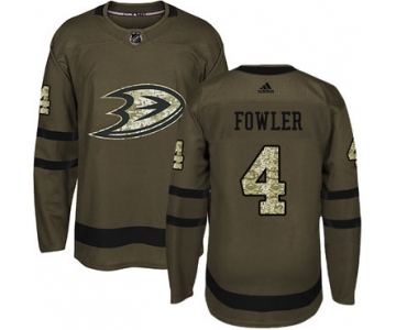 Adidas Ducks #4 Cam Fowler Green Salute to Service Stitched NHL Jersey