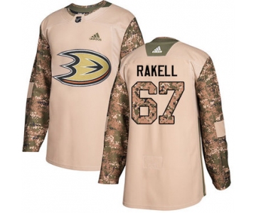 Adidas Ducks #67 Rickard Rakell Camo Authentic 2017 Veterans Day Stitched NHL Jersey