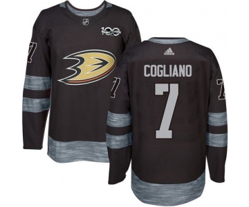 Adidas Ducks #7 Andrew Cogliano Black 1917-2017 100th Anniversary Stitched NHL Jersey