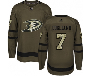 Adidas Ducks #7 Andrew Cogliano Green Salute to Service Stitched NHL Jersey