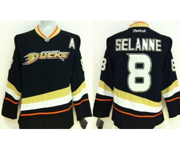 Anaheim Ducks #8 Teemu Selanne Black Jersey