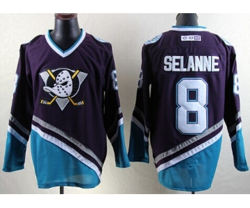 Anaheim Ducks #8 Teemu Selanne Purple Throwback CCM Jersey