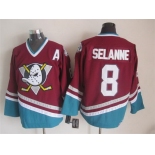 Anaheim Ducks #8 Teemu Selanne Red Throwback CCM Jersey