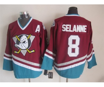 Anaheim Ducks #8 Teemu Selanne Red Throwback CCM Jersey
