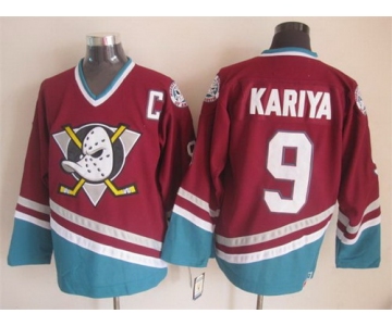 Anaheim Ducks #9 Paul Kariya Red Throwback CCM Jersey