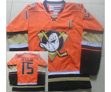 Men's Anaheim Ducks #15 Ryan Getzlaf Reebok Orange Alternate Premier Jersey