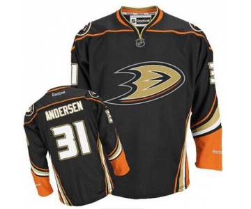 Men's Anaheim Ducks #31 Frederik Andersen Black Third Jersey