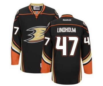 Men's Anaheim Ducks #47 Hampus Lindholm Black Third Jersey