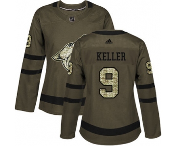 Adidas Arizona Coyotes #9 Clayton Keller Green Salute to Service Women's Stitched NHL Jersey