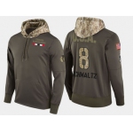Nike Chicago Blackhawks 8 Nick Schmaltz Olive Salute To Service Pullover Hoodie
