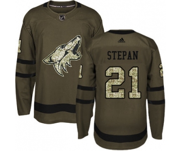 Adidas Coyotes #21 Derek Stepan Green Salute to Service Stitched NHL Jersey