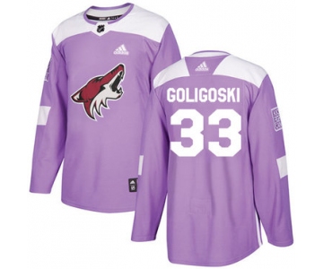 Adidas Coyotes #33 Alex Goligoski Purple Authentic Fights Cancer Stitched NHL Jersey