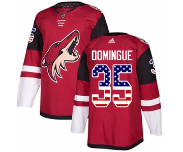 Adidas Coyotes #35 Louis Domingue Maroon Home Authentic USA Flag Stitched NHL Jersey