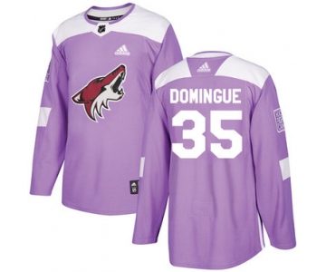 Adidas Coyotes #35 Louis Domingue Purple Authentic Fights Cancer Stitched NHL Jersey