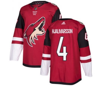 Adidas Coyotes #4 Niklas Hjalmarsson Maroon Home Authentic Stitched NHL Jersey