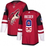 Adidas Coyotes #8 Tobias Rieder Maroon Home Authentic USA Flag Stitched NHL Jersey