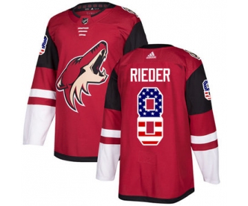 Adidas Coyotes #8 Tobias Rieder Maroon Home Authentic USA Flag Stitched NHL Jersey