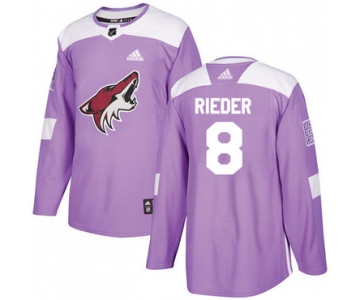 Adidas Coyotes #8 Tobias Rieder Purple Authentic Fights Cancer Stitched NHL Jersey