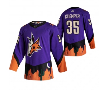 Arizona Coyotes #35 Darcy Kuemper Purple Men's Adidas 2020-21 Reverse Retro Alternate NHL Jersey