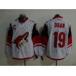 Men's Arizona Coyotes #19 Shane Doan Reebok White Premier Away Jersey
