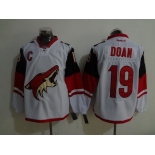 Men's Arizona Coyotes #19 Shane Doan Reebok White Premier Away Jersey