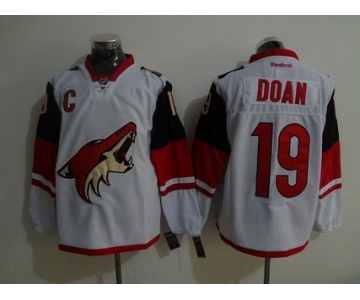 Men's Arizona Coyotes #19 Shane Doan Reebok White Premier Away Jersey