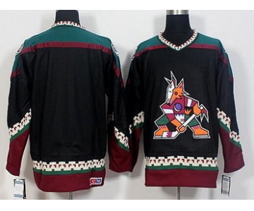 Men's Phoenix Coyotes Blank Black 1998 CCM Vintage Throwback Hockey Jersey