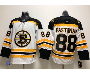 Adidas Boston Bruins #88 David Pastrnak White Road Authentic Stitched NHL Jersey