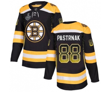 Men's Boston Bruins #88 David Pastrnak Black Home Authentic Drift Fashion 2019 Stanley Cup Final Bound Stitched Hockey Jersey