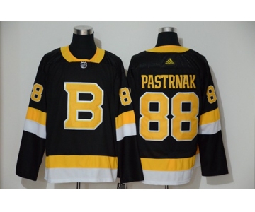 Men's Boston Bruins #88 David Pastrnak Black Throwback Authentic Stitched Hockey Jersey