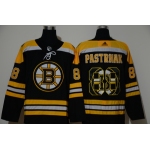 Men's Boston Bruins #88 David Pastrnak Black With Team Logo Adidas Stitched NHL Jersey