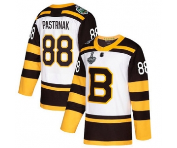 Men's Boston Bruins #88 David Pastrnak White Authentic 2019 Winter Classic 2019 Stanley Cup Final Bound Stitched Hockey Jersey