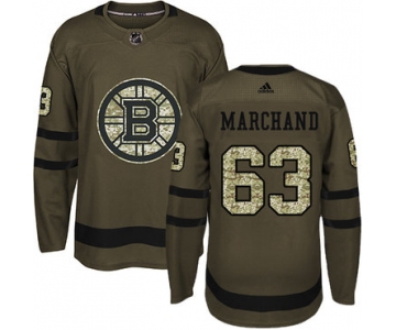 Adidas Bruins #63 Brad Marchand Green Salute to Service Youth Stitched NHL Jersey
