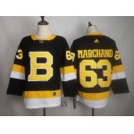 Men's Boston Bruins 63 Brad Marchand Black Adidas Jersey