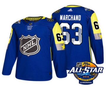Men's Boston Bruins #63 Brad Marchand Blue 2018 NHL All-Star Stitched Ice Hockey Jersey