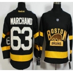 Men's Boston Bruins #63 Brad Marchand Reebok Black 2016 Winter Classic Premier Jersey