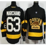 Men's Boston Bruins #63 Brad Marchand Reebok Black 2016 Winter Classic Premier Jersey