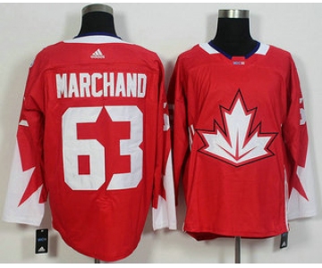 Men's Team Canada #63 Brad Marchand Red 2016 World Cup of Hockey Game Jersey