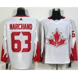 Men's Team Canada #63 Brad Marchand White 2016 World Cup of Hockey Game Jersey
