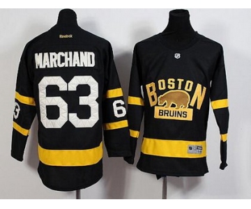 Youth Boston Bruins #63 Brad Marchand Reebok Black 2016 Winter Classic Premier Jersey