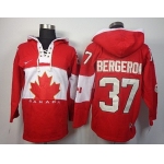 2014 Old Time Hockey Olympics Canada #37 Patrice Bergeron Red Hoodie