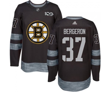 Adidas Bruins #37 Patrice Bergeron Black 1917-2017 100th Anniversary Stitched NHL Jersey