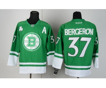 Boston Bruins #37 Patrice Bergeron St. Patrick's Day Green Jersey
