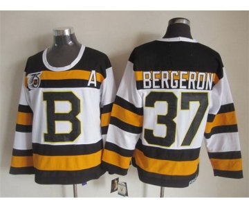 Boston Bruins #37 Patrice Bergeron White 75TH Throwback CCM Jersey