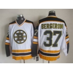 Men's Boston Bruins #37 Patrice Bergeron 1996-97 White CCM Vintage Throwback Jersey