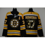 Men's Boston Bruins #37 Patrice Bergeron Black With Team Logo Adidas Stitched NHL Jersey