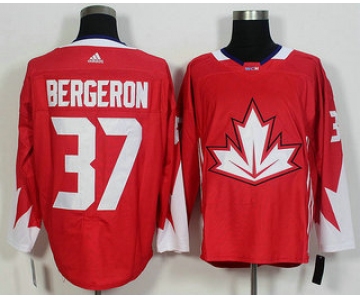 Men's Team Canada #37 Patrice Bergeron Red 2016 World Cup of Hockey Game Jersey