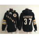 Old Time Hockey Boston Bruins #37 Patrice Bergeron Black Womens Hoodie